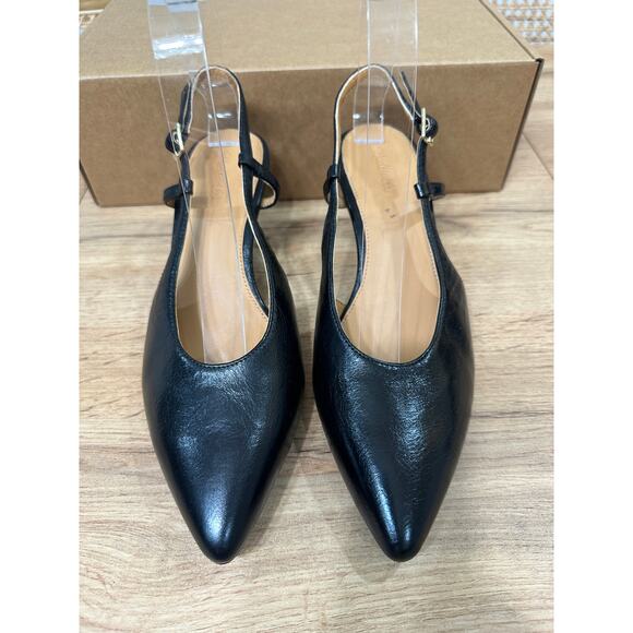 Madewell Women's The Debbie Slingback Pump Heel Black Leather Size 8 NWOB Office - Picture 5 of 15